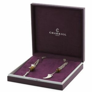 Genuine Charriol Kucha Tiger's Eye Horn Tassel Necklace 36"